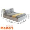 Modern White Storage Bed Low Profile Queen Bed with 3 Drawers (5)
